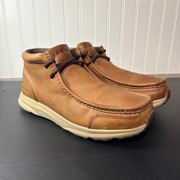 Ariat Spitfire Bomber Brown Leather Moc Toe Chukka Boots 10029641 Mens 9.5D